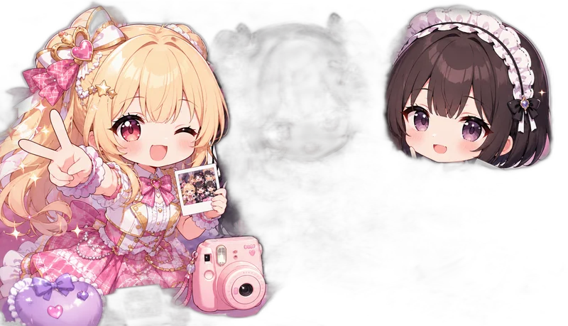 キャストとチェキ撮影を楽しむシーン