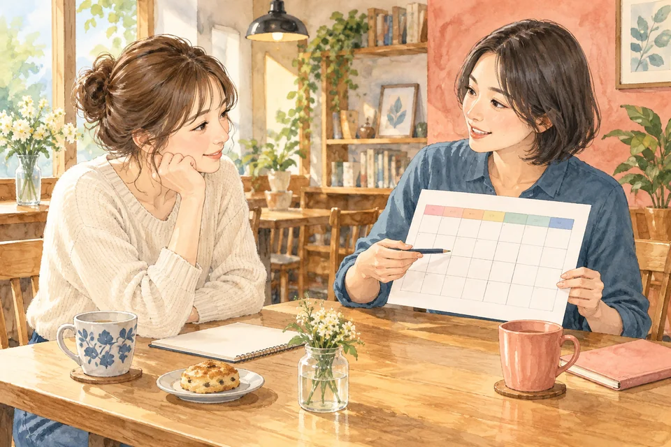 面接で勤務条件を相談するイラスト（AI生成）