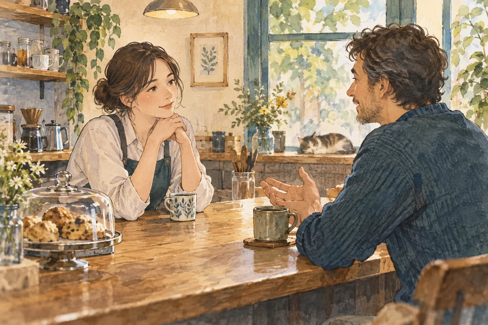 接客の向き不向きを考えるイラスト
